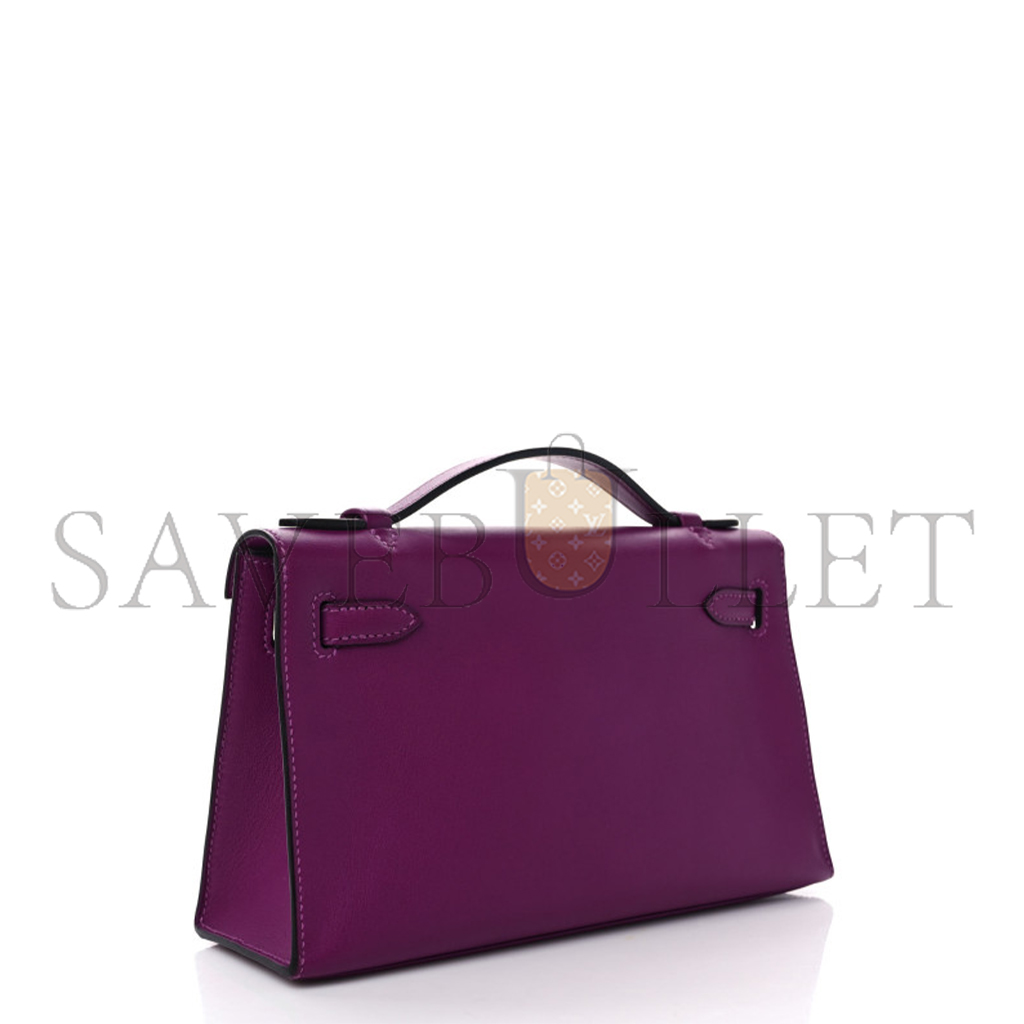 HERMES MASTER SWIFT KELLY POCHETTE CLUTCH ANEMONE (22*14*7cm) 